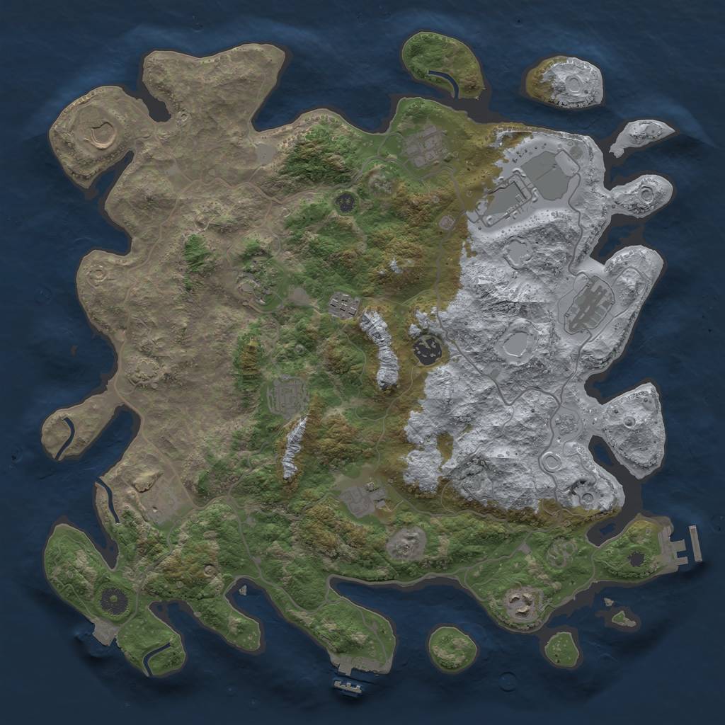 Rust Map: Procedural Map, Size: 4000, Seed: 146243862, 19 Monuments