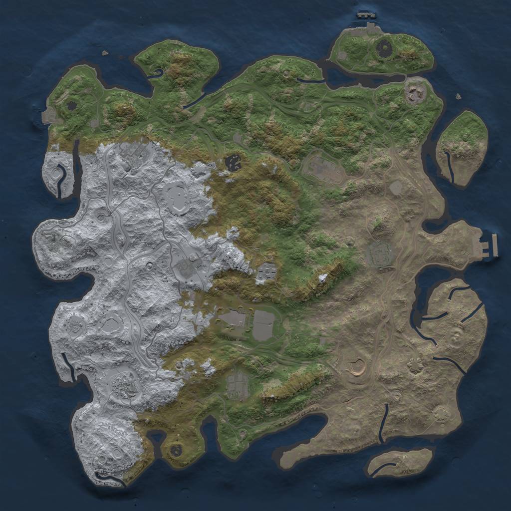 Rust Map: Procedural Map, Size: 4500, Seed: 804611980, 19 Monuments