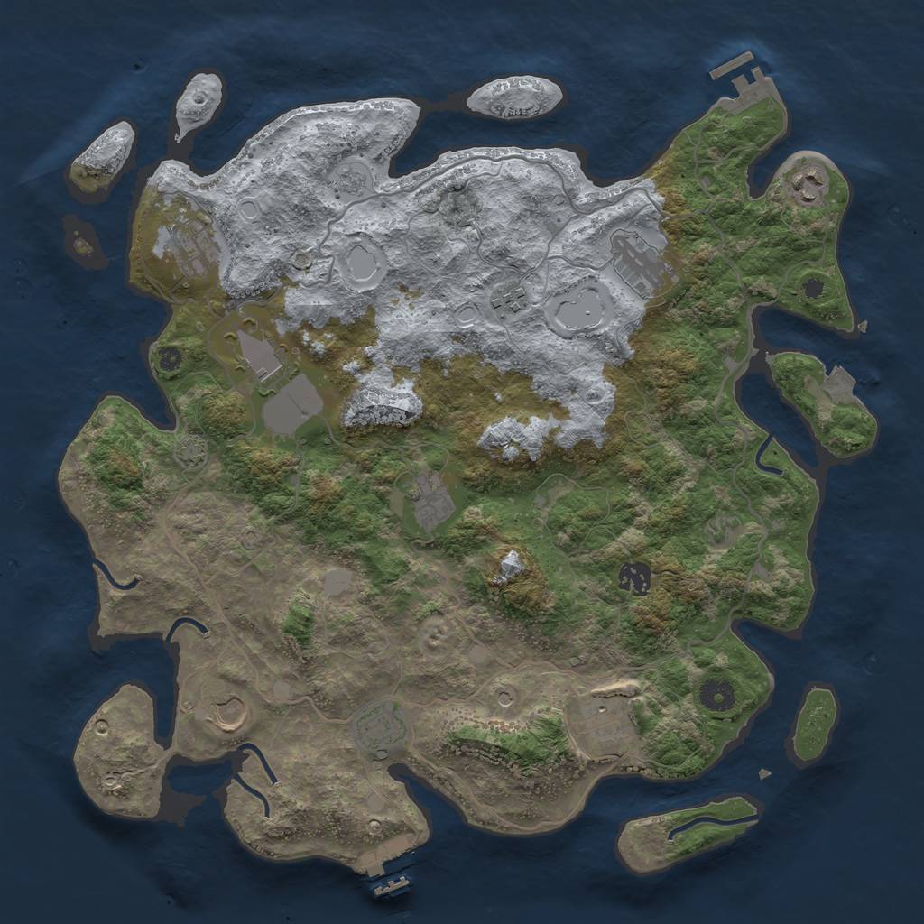 Rust Map: Procedural Map, Size: 4000, Seed: 108920528, 18 Monuments