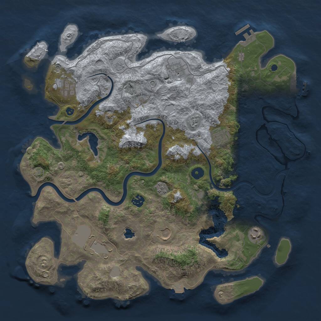 Rust Map: Procedural Map, Size: 4000, Seed: 108920528, 14 Monuments