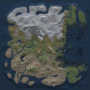 Thumbnail Rust Map: Procedural Map, Size: 5000, Seed: 1285278005, 16 Monuments
