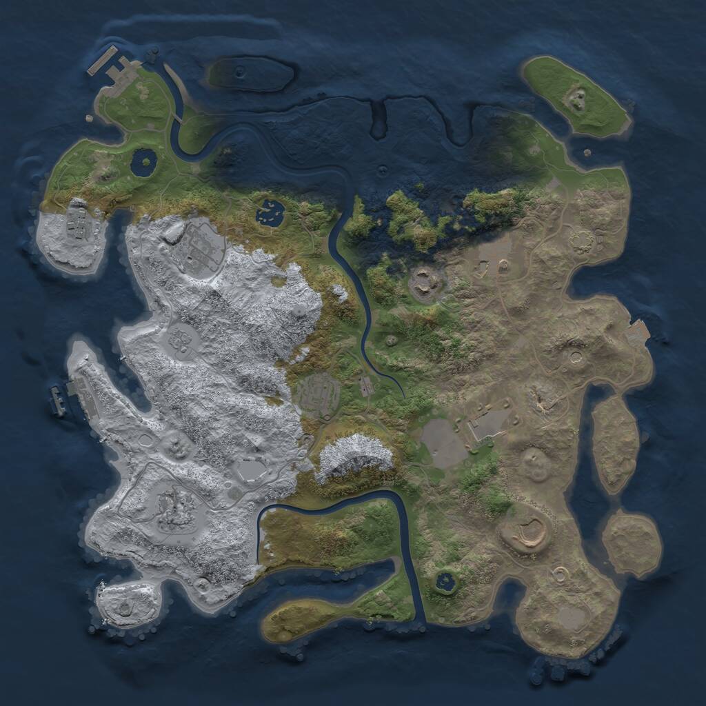 Rust Map: Procedural Map, Size: 3800, Seed: 61787, 15 Monuments