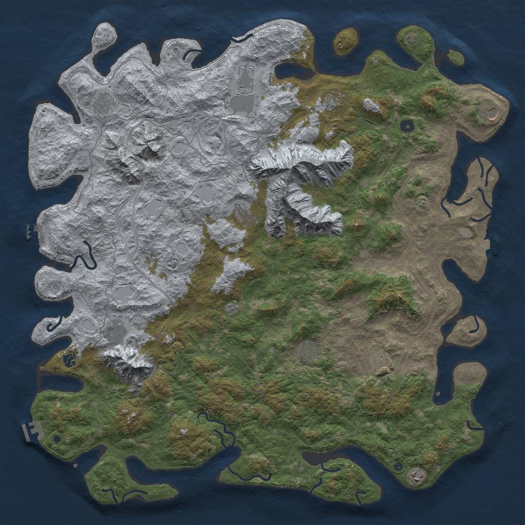 Rust Map: Procedural Map, Size: 6000, Seed: 767073856, 19 Monuments
