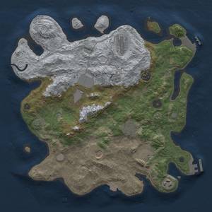 Thumbnail Rust Map: Procedural Map, Size: 3500, Seed: 2119982586, 15 Monuments