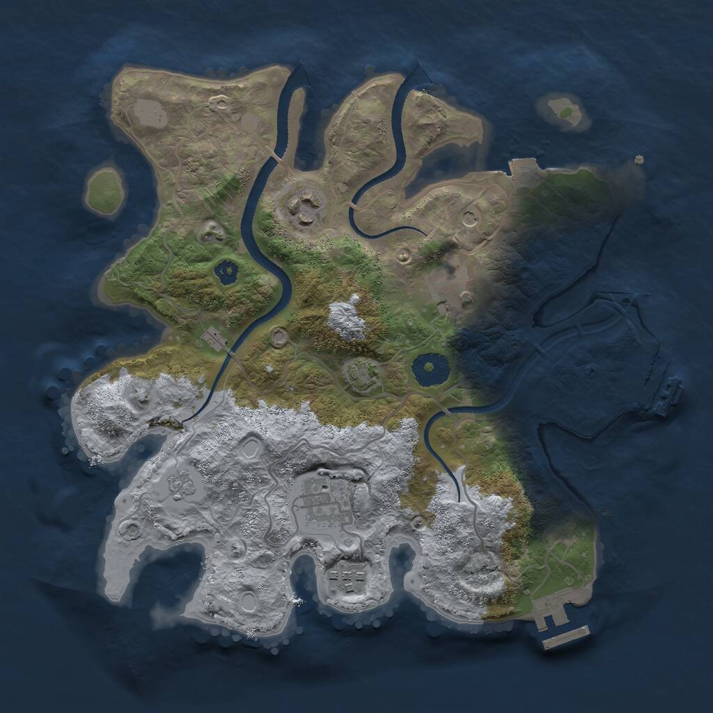 Rust Map: Procedural Map, Size: 3000, Seed: 195379514, 10 Monuments