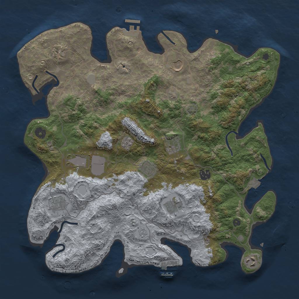 Rust Map: Procedural Map, Size: 4000, Seed: 160313, 18 Monuments