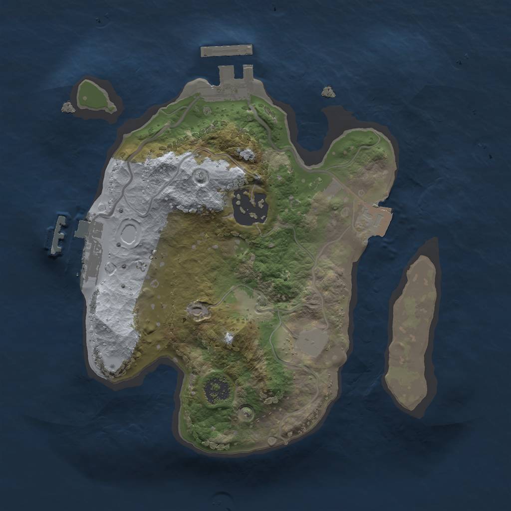 Rust Map: Procedural Map, Size: 2000, Seed: 2186485, 6 Monuments