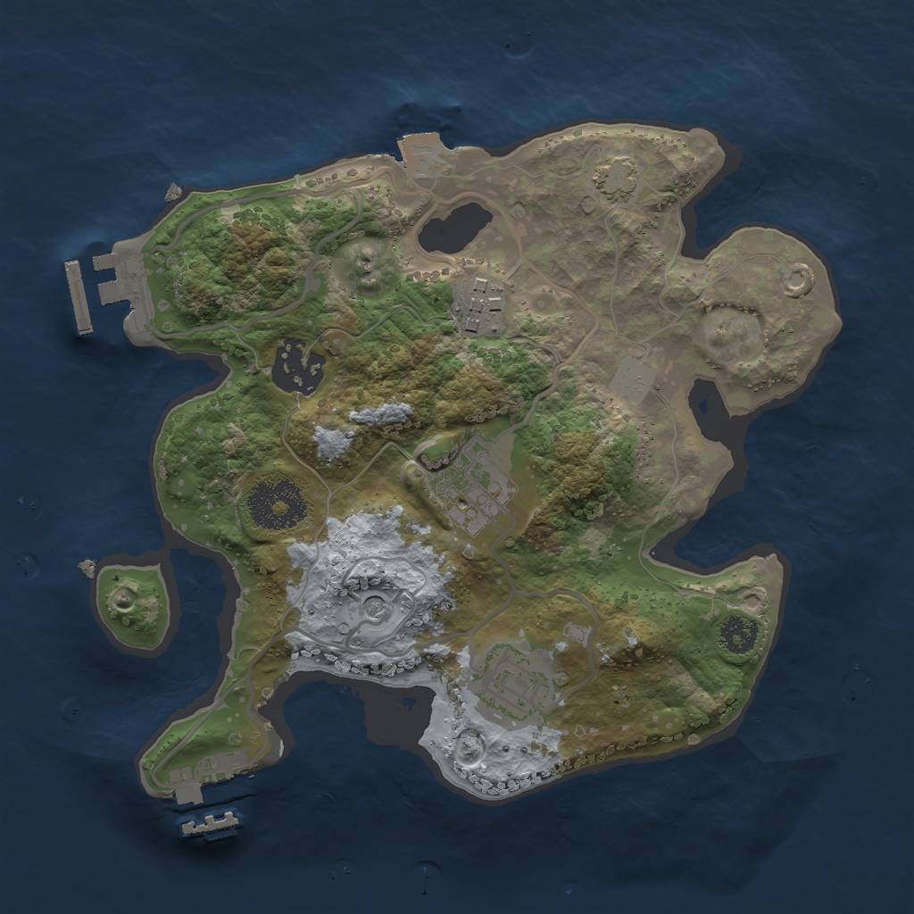 Rust Map: Procedural Map, Size: 2500, Seed: 1544734668, 11 Monuments