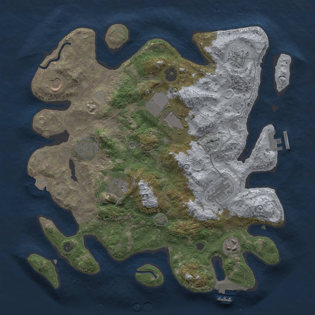 Rust Map: Procedural Map, Size: 3500, Seed: 203458367, 15 Monuments