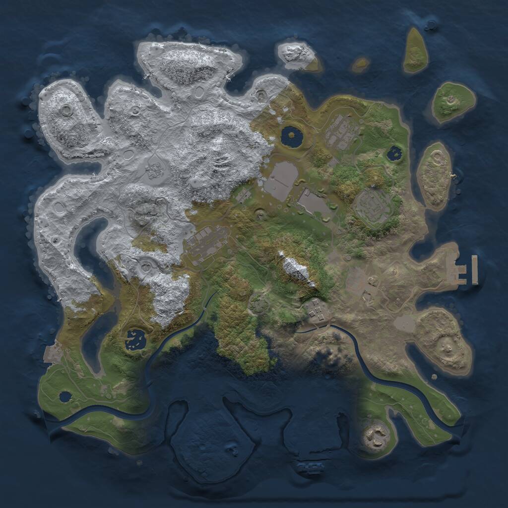 Rust Map: Procedural Map, Size: 3500, Seed: 64567, 14 Monuments