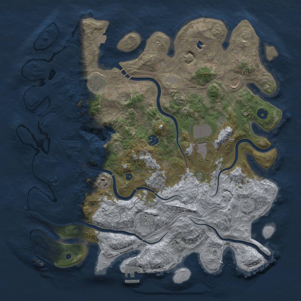 Rust Map: Procedural Map, Size: 4250, Seed: 482922012, 13 Monuments