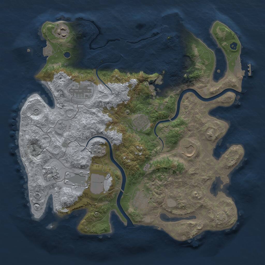 Rust Map: Procedural Map, Size: 3500, Seed: 95655164, 15 Monuments