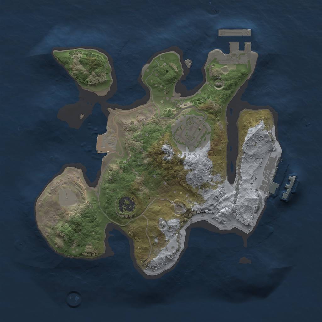 Rust Map: Procedural Map, Size: 2000, Seed: 448396930, 6 Monuments