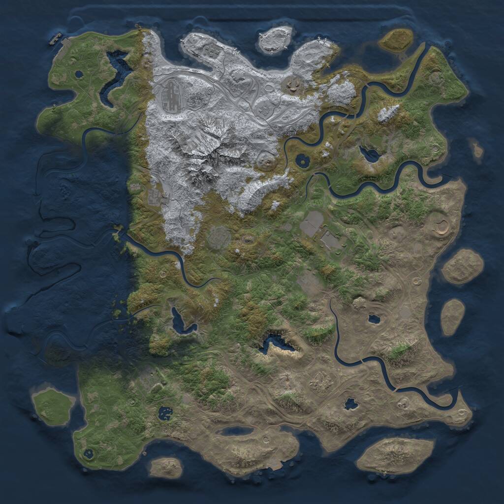 Rust Map: Procedural Map, Size: 5248, Seed: 1964665753, 17 Monuments