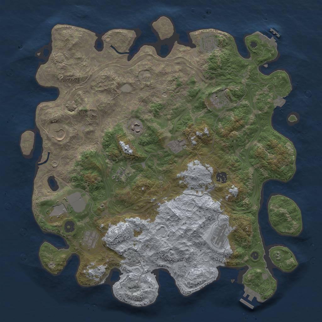 Rust Map: Procedural Map, Size: 4250, Seed: 143320078, 19 Monuments