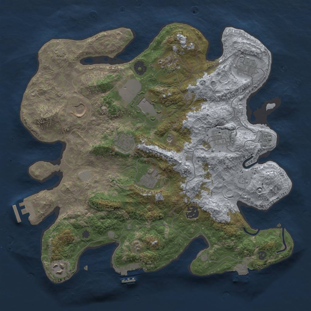 Rust Map: Procedural Map, Size: 3500, Seed: 67860222, 18 Monuments