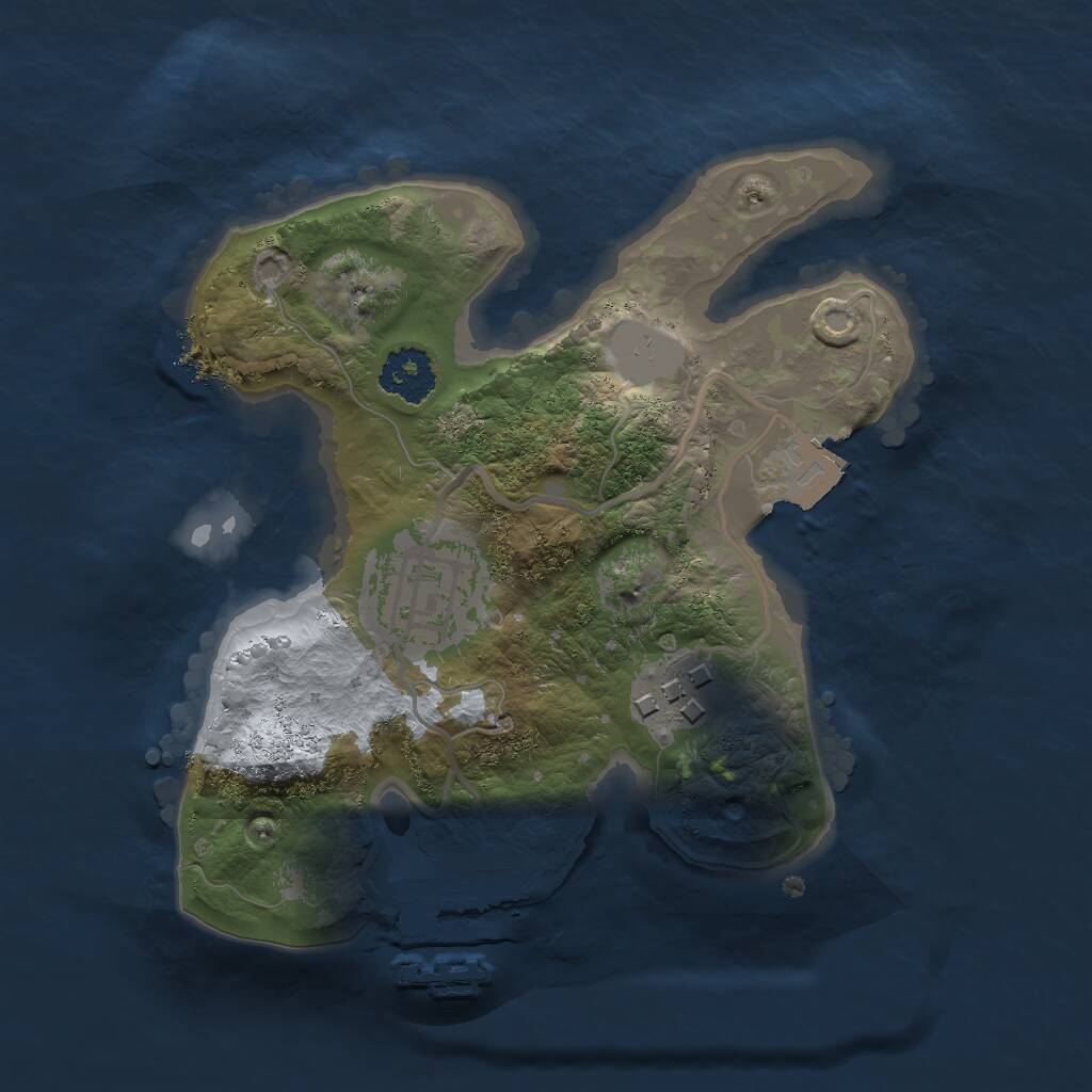 Rust Map: Procedural Map, Size: 2000, Seed: 119, 4 Monuments
