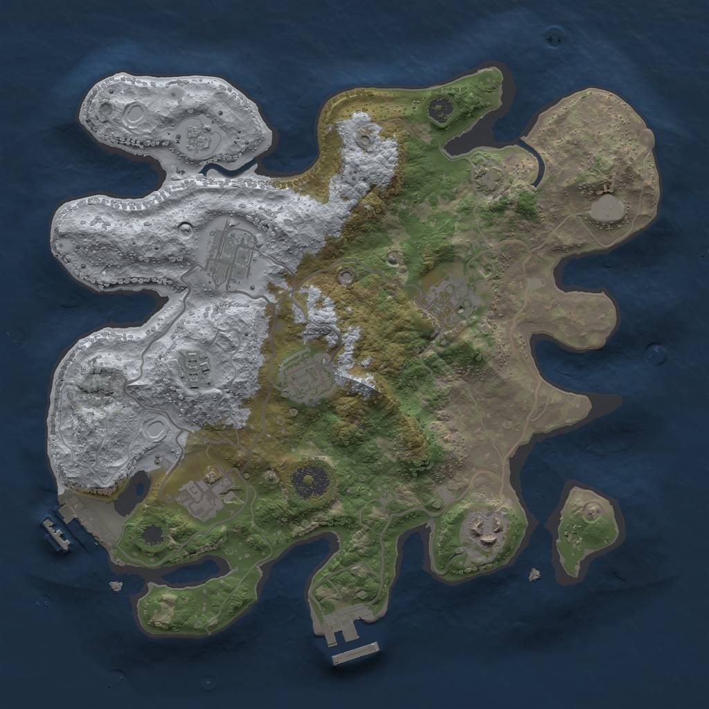 Rust Map: Procedural Map, Size: 3000, Seed: 1337666, 13 Monuments