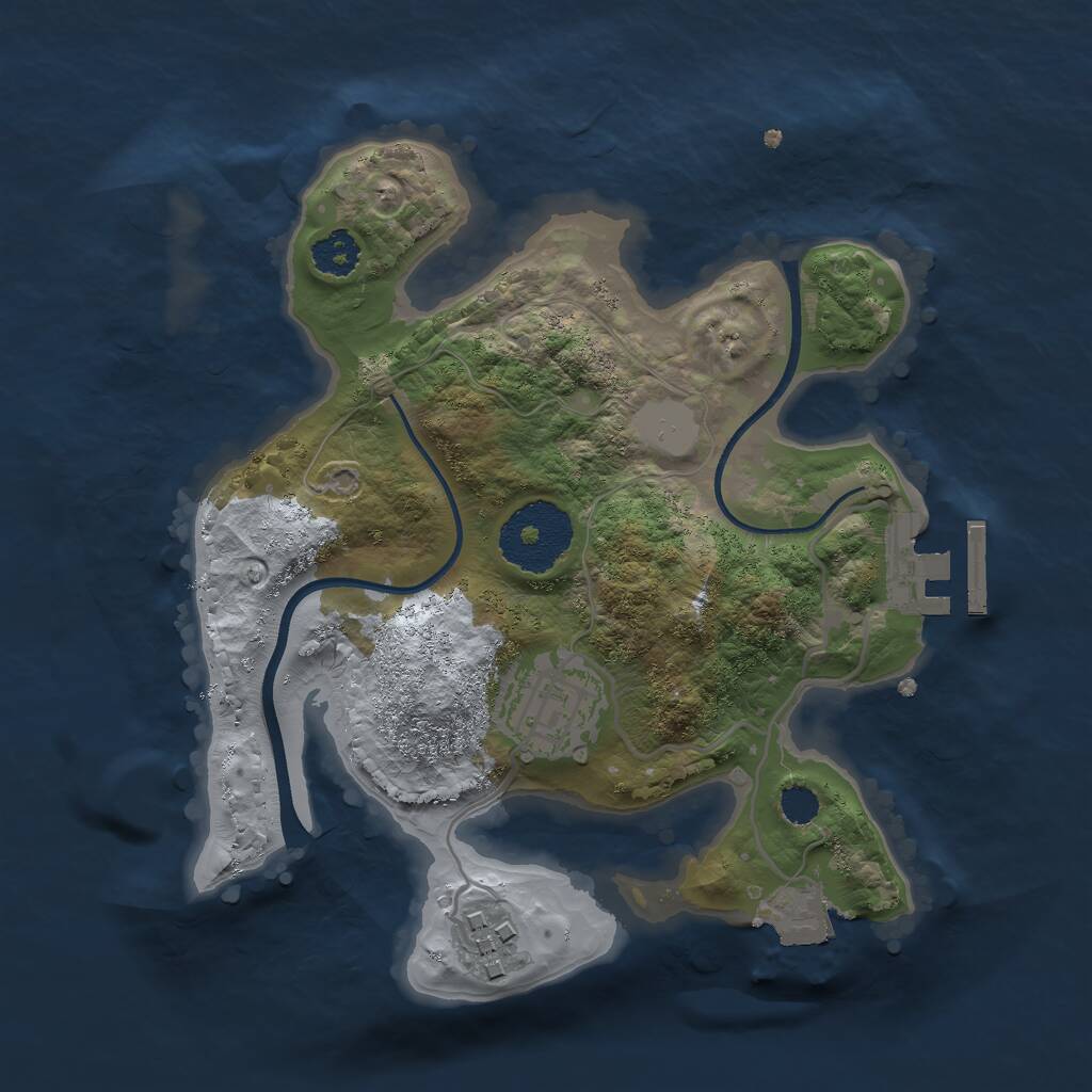 Rust Map: Procedural Map, Size: 2350, Seed: 1505400710, 4 Monuments