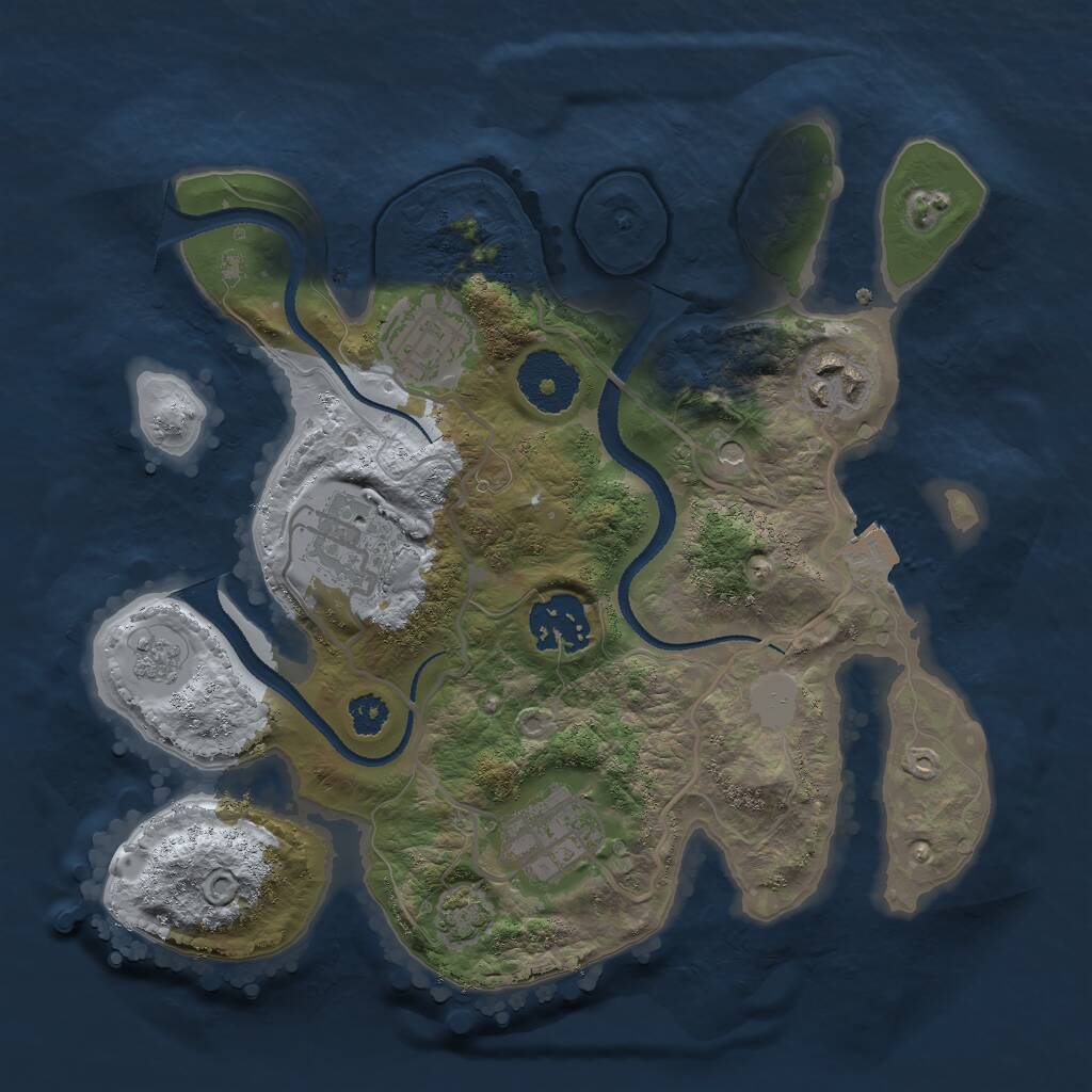 Rust Map: Procedural Map, Size: 2725, Seed: 12345, 9 Monuments