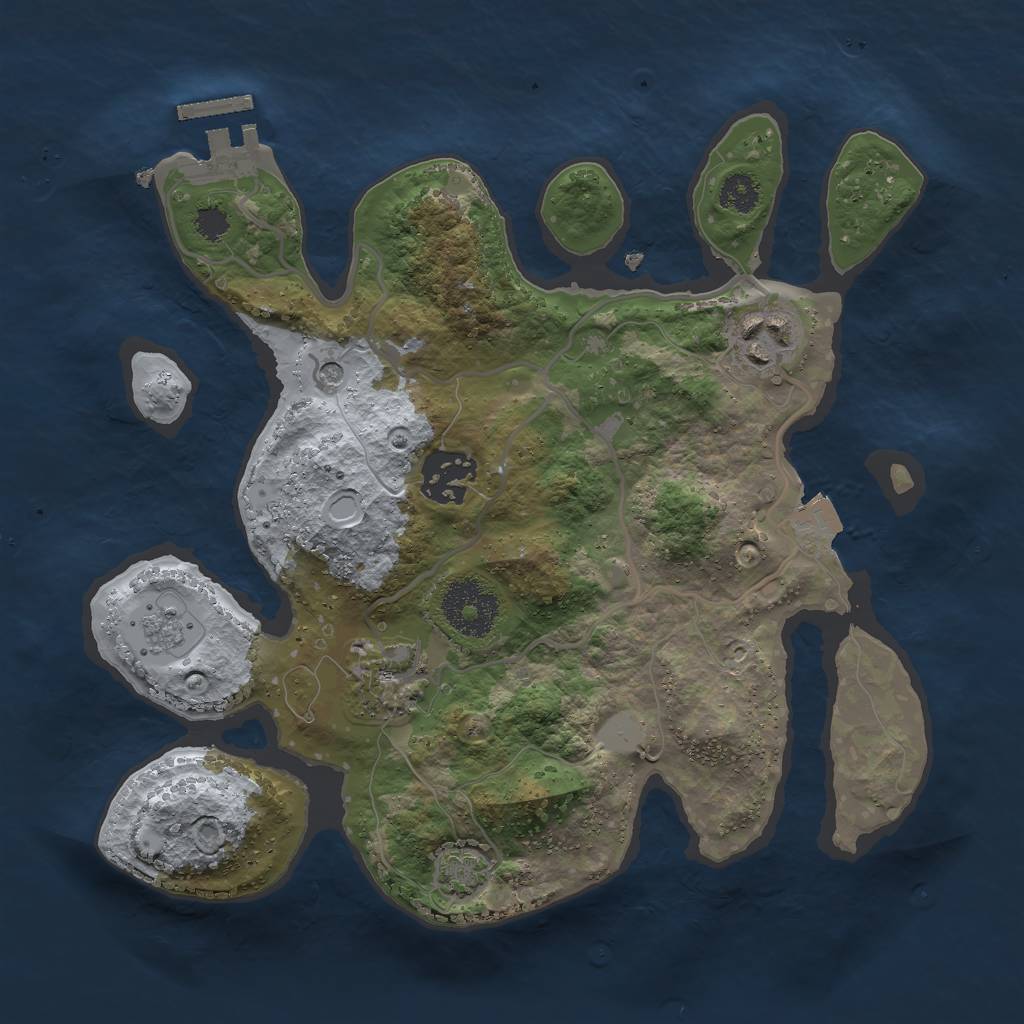 Rust Map: Procedural Map, Size: 2725, Seed: 12345, 10 Monuments