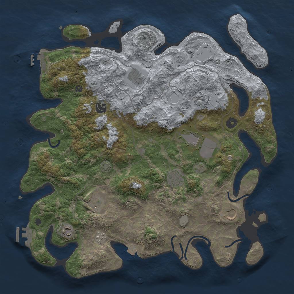 Rust Map: Procedural Map, Size: 4000, Seed: 1218747105, 17 Monuments
