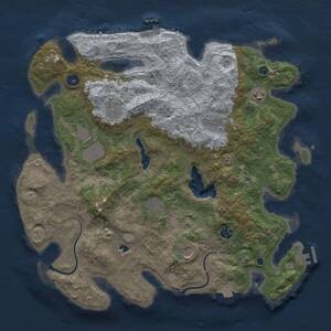 Thumbnail Rust Map: Procedural Map, Size: 4000, Seed: 836039930, 14 Monuments
