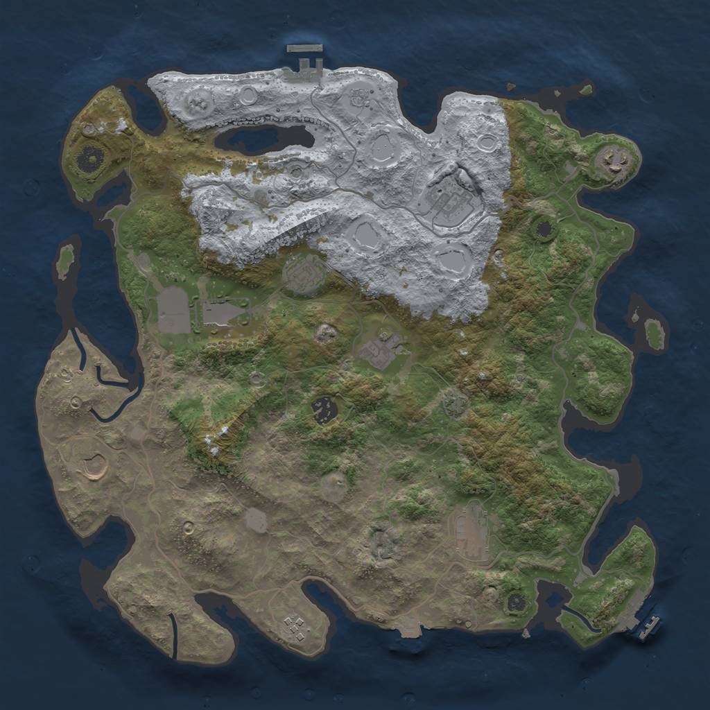 Rust Map: Procedural Map, Size: 4000, Seed: 836039930, 17 Monuments