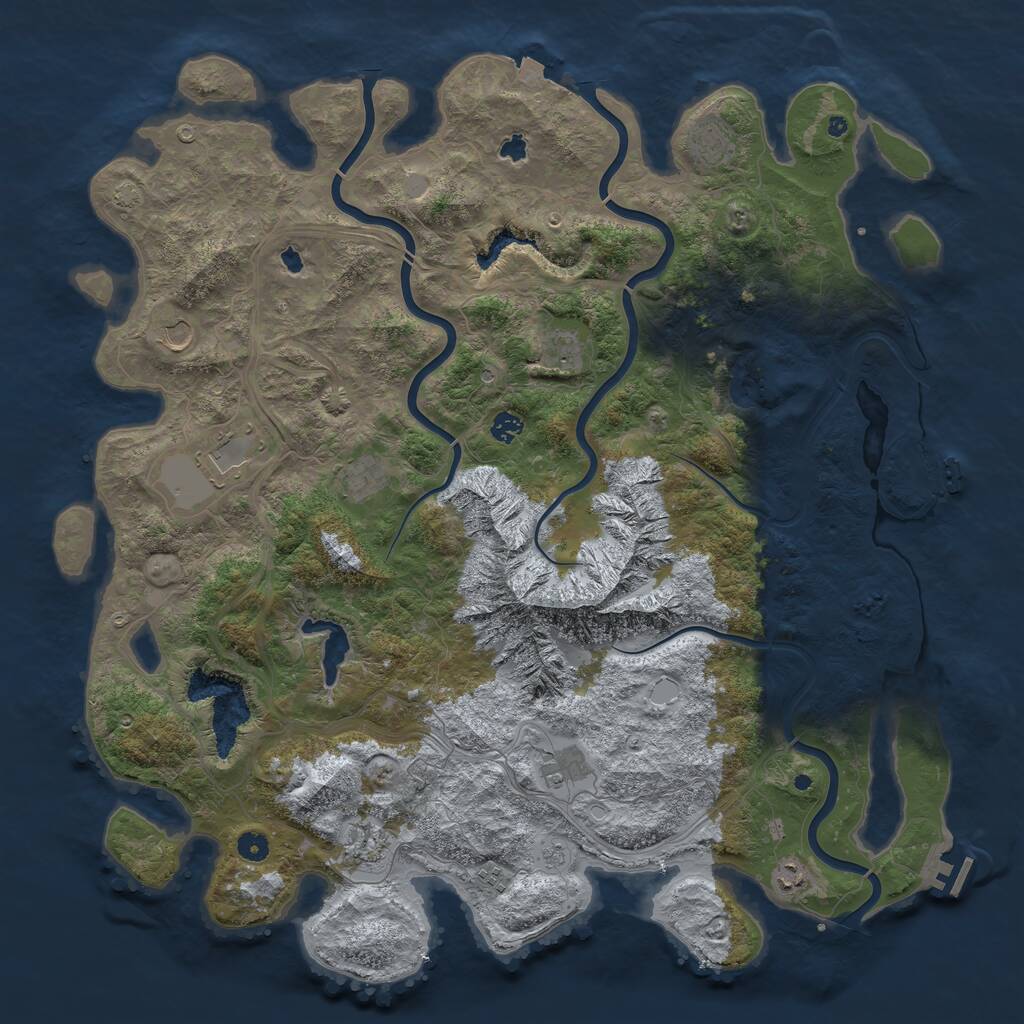 Rust Map: Procedural Map, Size: 5000, Seed: 143320078, 16 Monuments