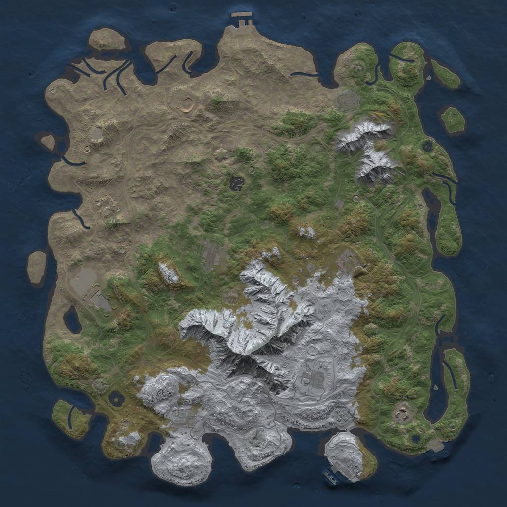 Rust Map: Procedural Map, Size: 5000, Seed: 143320078, 19 Monuments