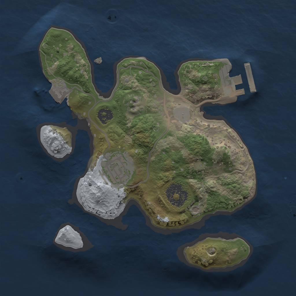 Rust Map: Procedural Map, Size: 2000, Seed: 833627607, 5 Monuments