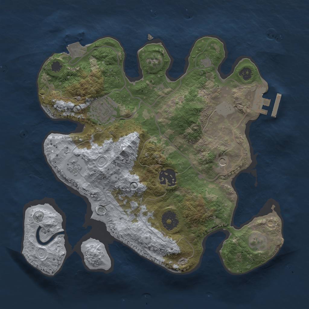 Rust Map: Procedural Map, Size: 2600, Seed: 57383905, 8 Monuments