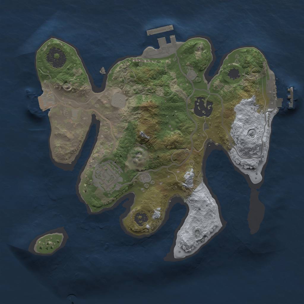 Rust Map: Procedural Map, Size: 2300, Seed: 1642811986, 7 Monuments