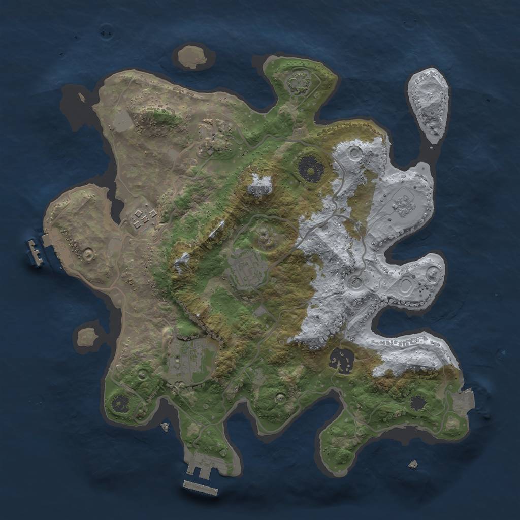 Rust Map: Procedural Map, Size: 3000, Seed: 20731, 13 Monuments