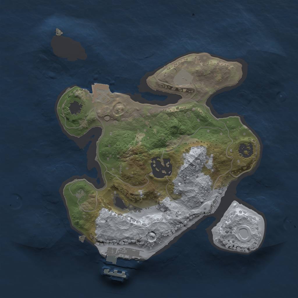 Rust Map: Procedural Map, Size: 2000, Seed: 2104940298, 5 Monuments