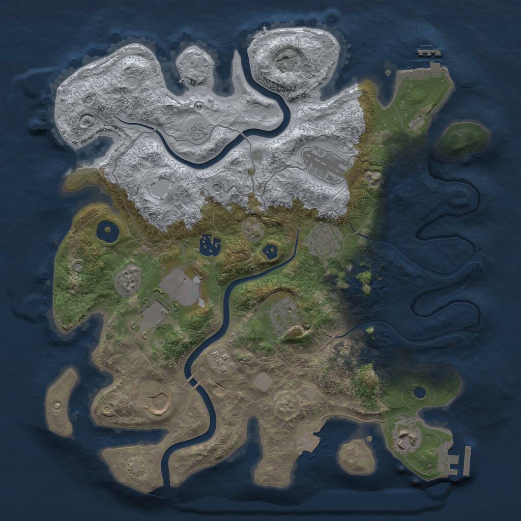 Rust Map: Procedural Map, Size: 3500, Seed: 1447571444, 14 Monuments