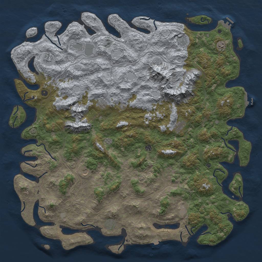 Rust Map: Procedural Map, Size: 6000, Seed: 1923880141, 19 Monuments
