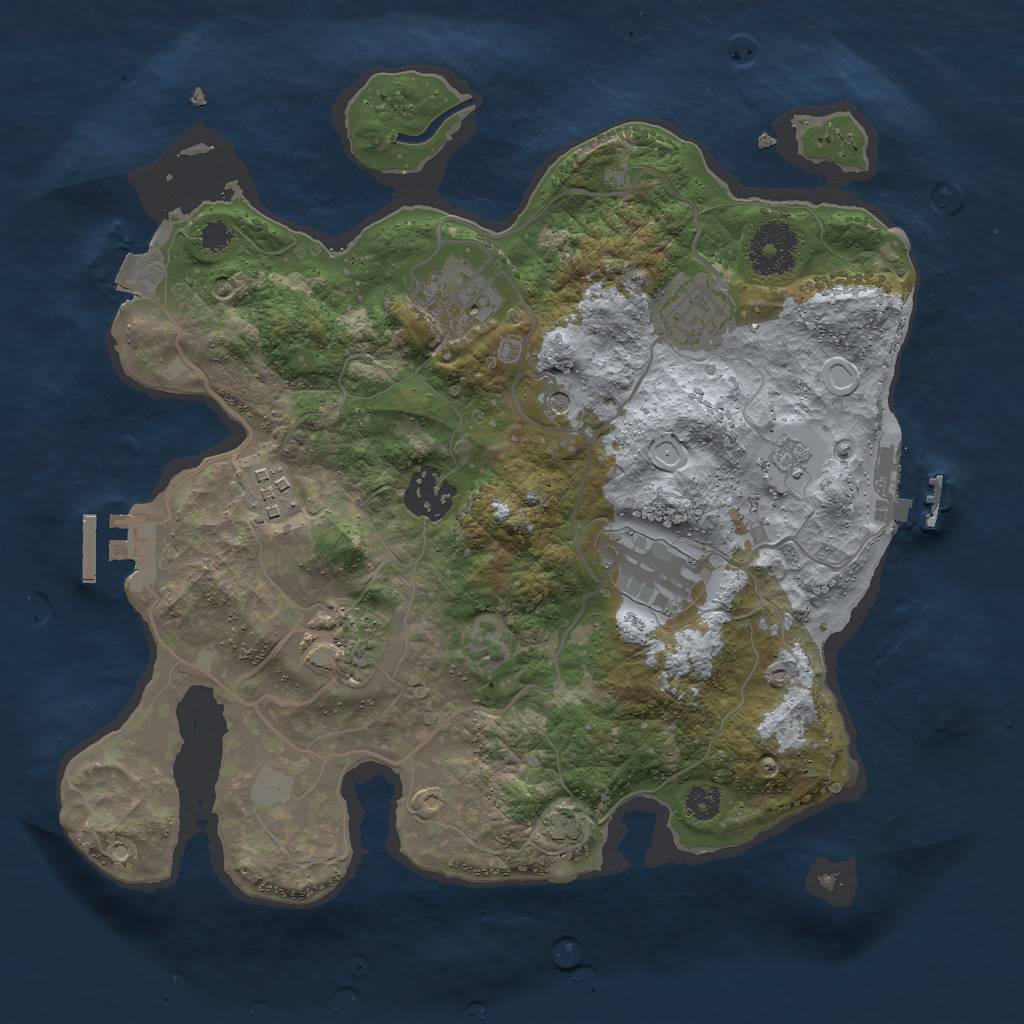 Rust Map: Procedural Map, Size: 3000, Seed: 89521, 14 Monuments