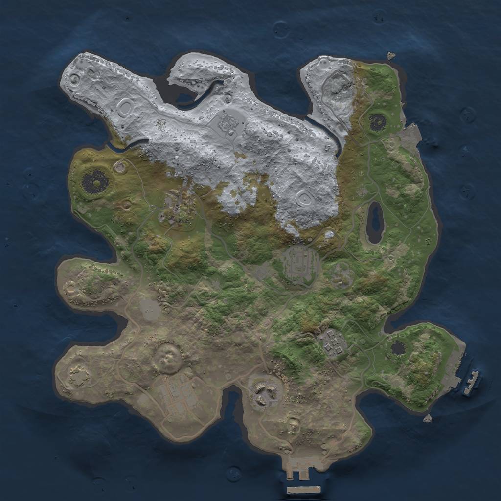 Rust Map: Procedural Map, Size: 3000, Seed: 1226881287, 12 Monuments