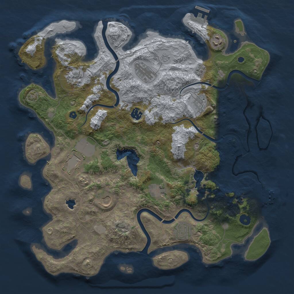 Rust Map: Procedural Map, Size: 4000, Seed: 1394256812, 16 Monuments