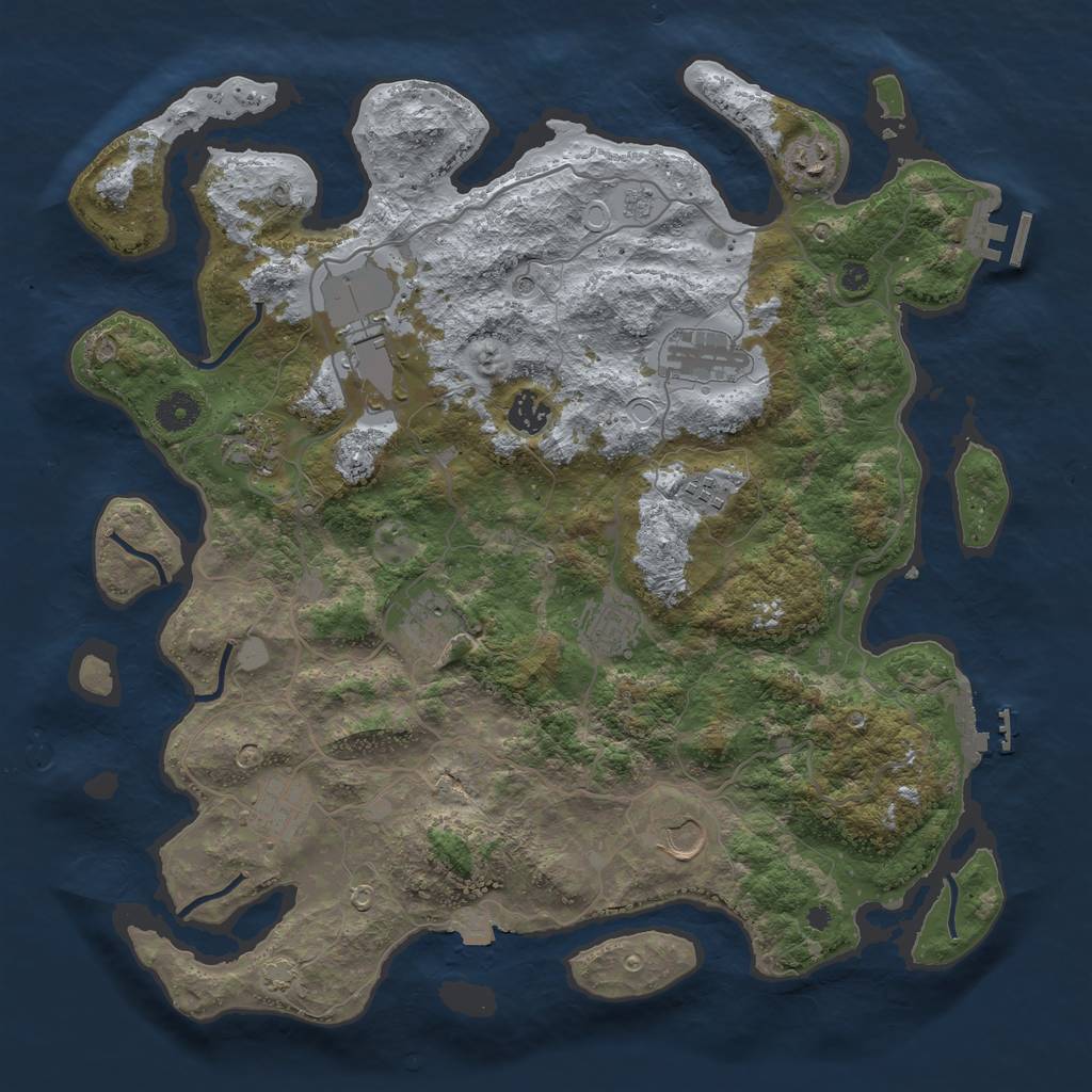 Rust Map: Procedural Map, Size: 4000, Seed: 1394256812, 18 Monuments