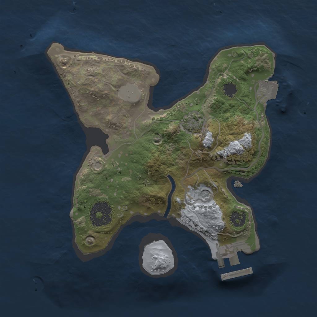 Rust Map: Procedural Map, Size: 2000, Seed: 3423422, 6 Monuments