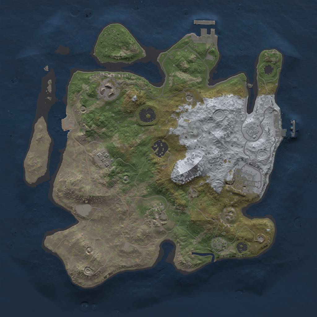 Rust Map: Procedural Map, Size: 3000, Seed: 47763, 13 Monuments