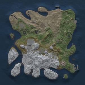 Thumbnail Rust Map: Procedural Map, Size: 3500, Seed: 1082310419, 16 Monuments