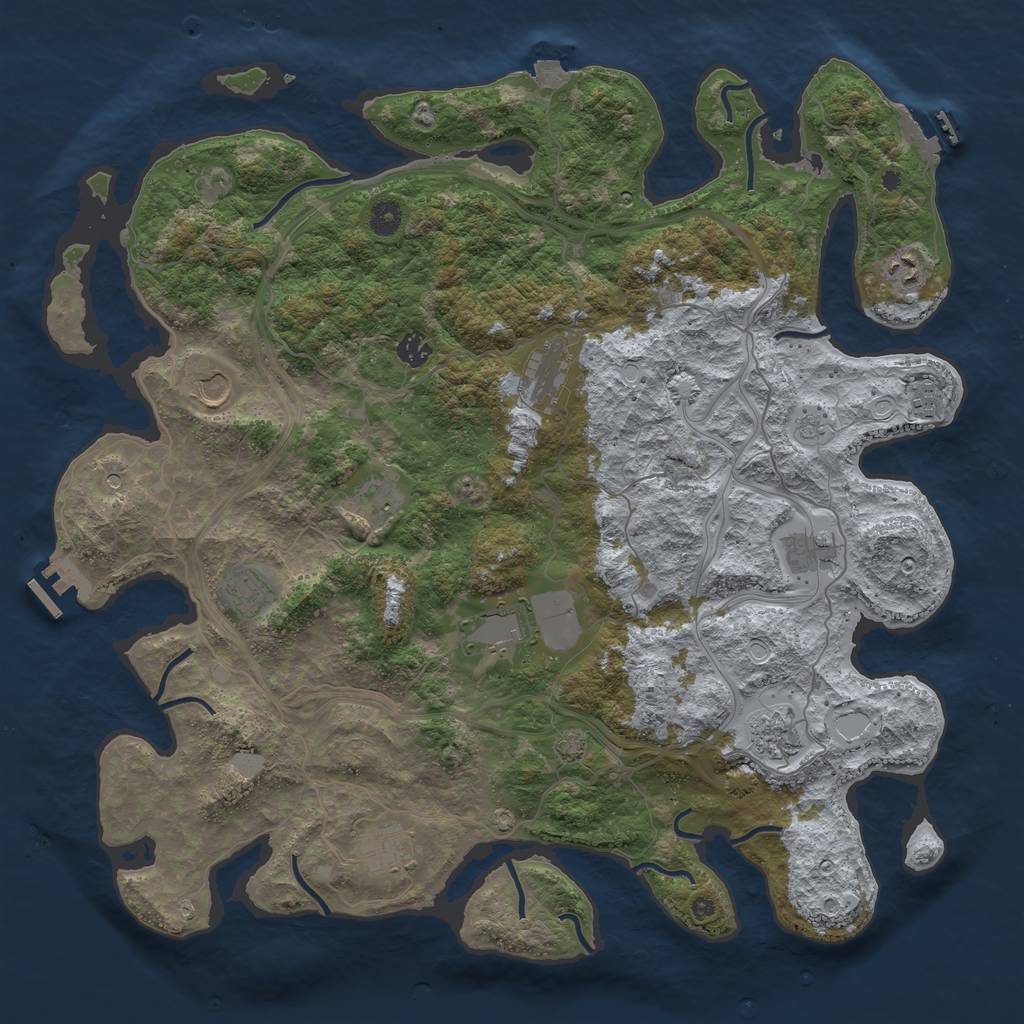 Rust Map: Procedural Map, Size: 4500, Seed: 796323717, 19 Monuments