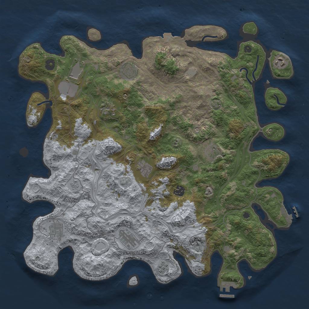 Rust Map: Procedural Map, Size: 4250, Seed: 918200753, 18 Monuments