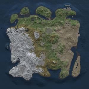 Thumbnail Rust Map: Procedural Map, Size: 3500, Seed: 1660794240, 16 Monuments