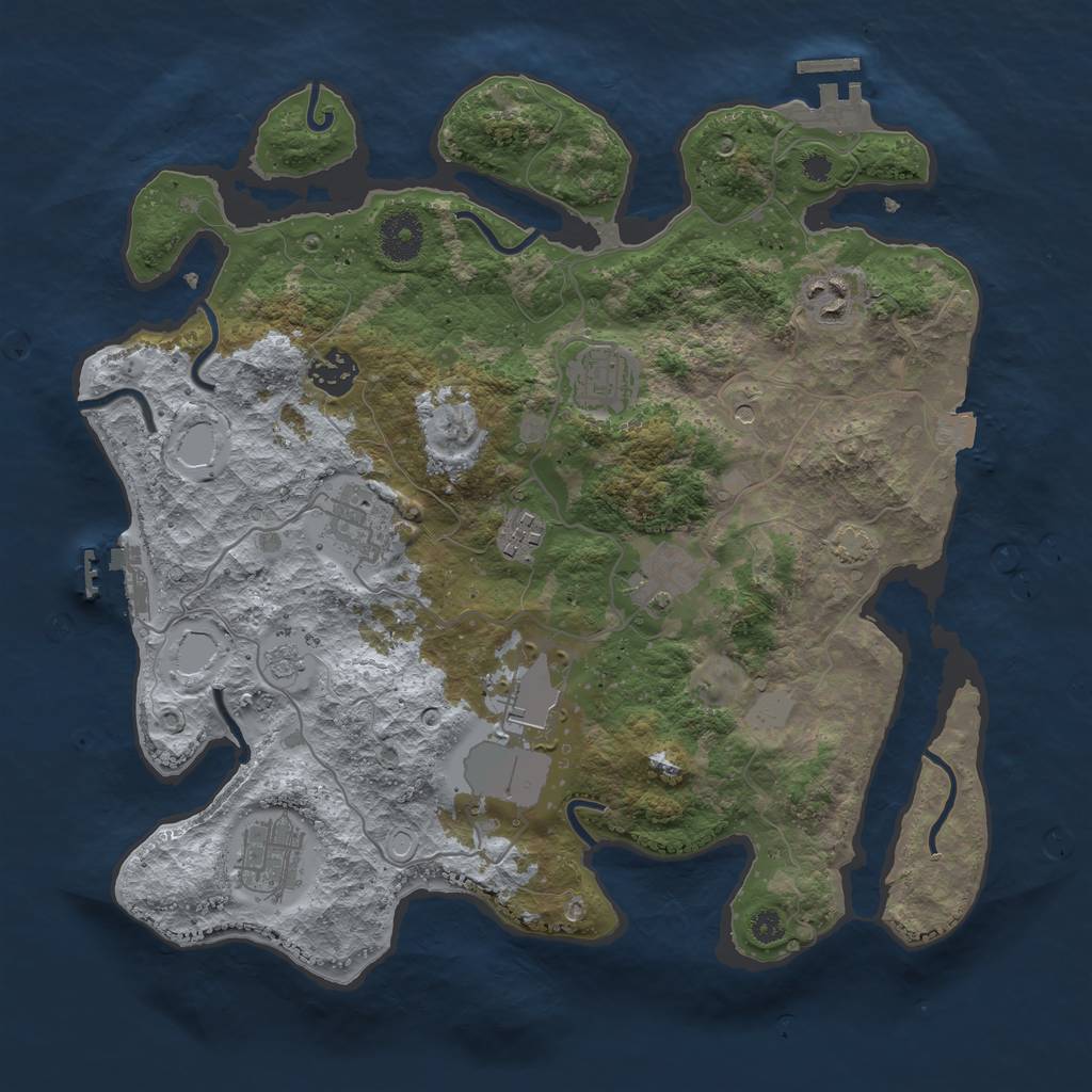 Rust Map: Procedural Map, Size: 3500, Seed: 1660794240, 16 Monuments