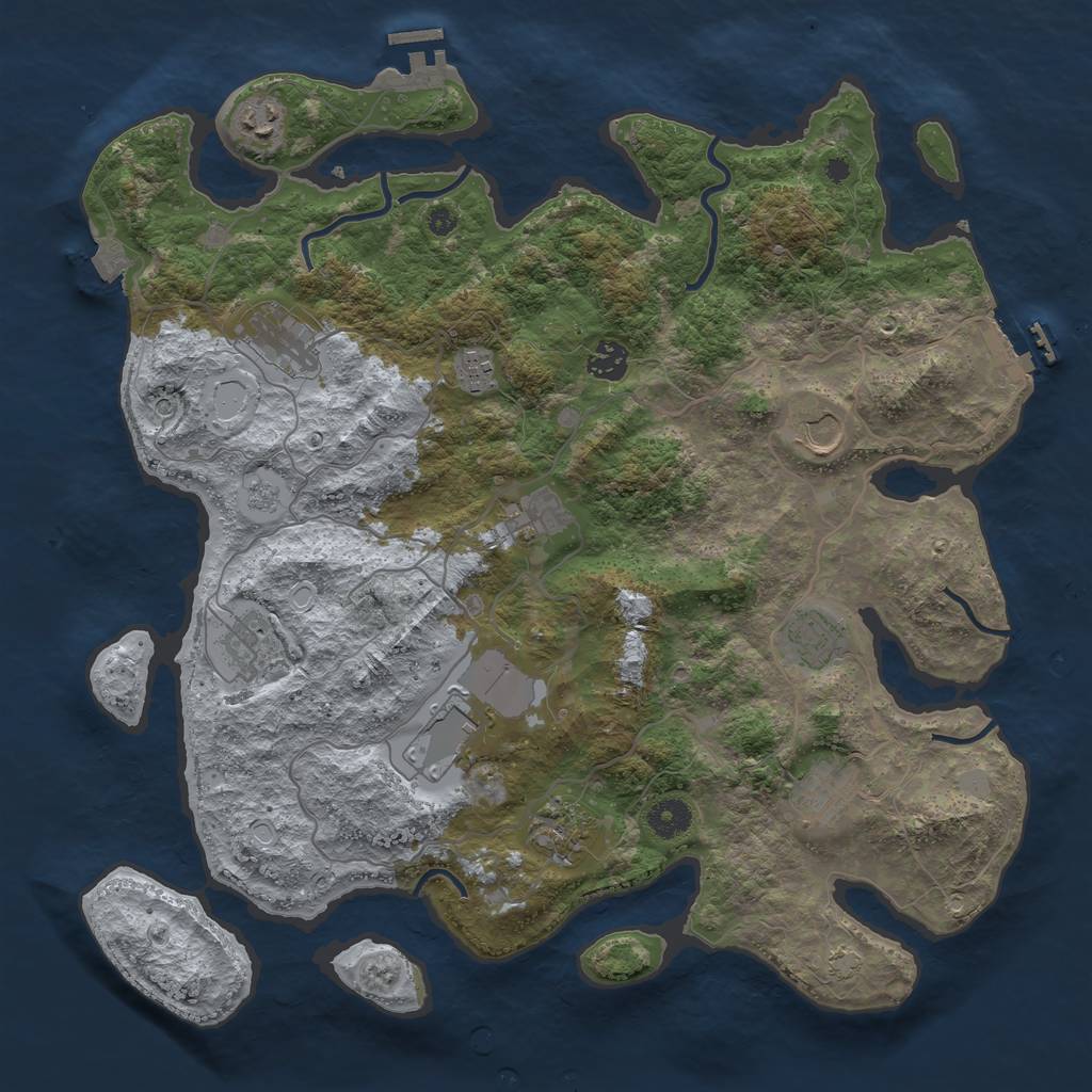 Rust Map: Procedural Map, Size: 4000, Seed: 1380402392, 19 Monuments