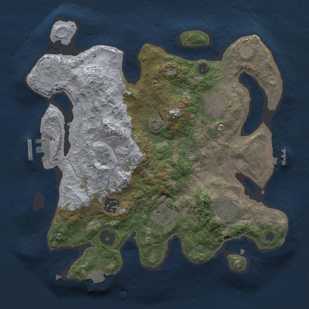 Rust Map: Procedural Map, Size: 3000, Seed: 19788, 13 Monuments